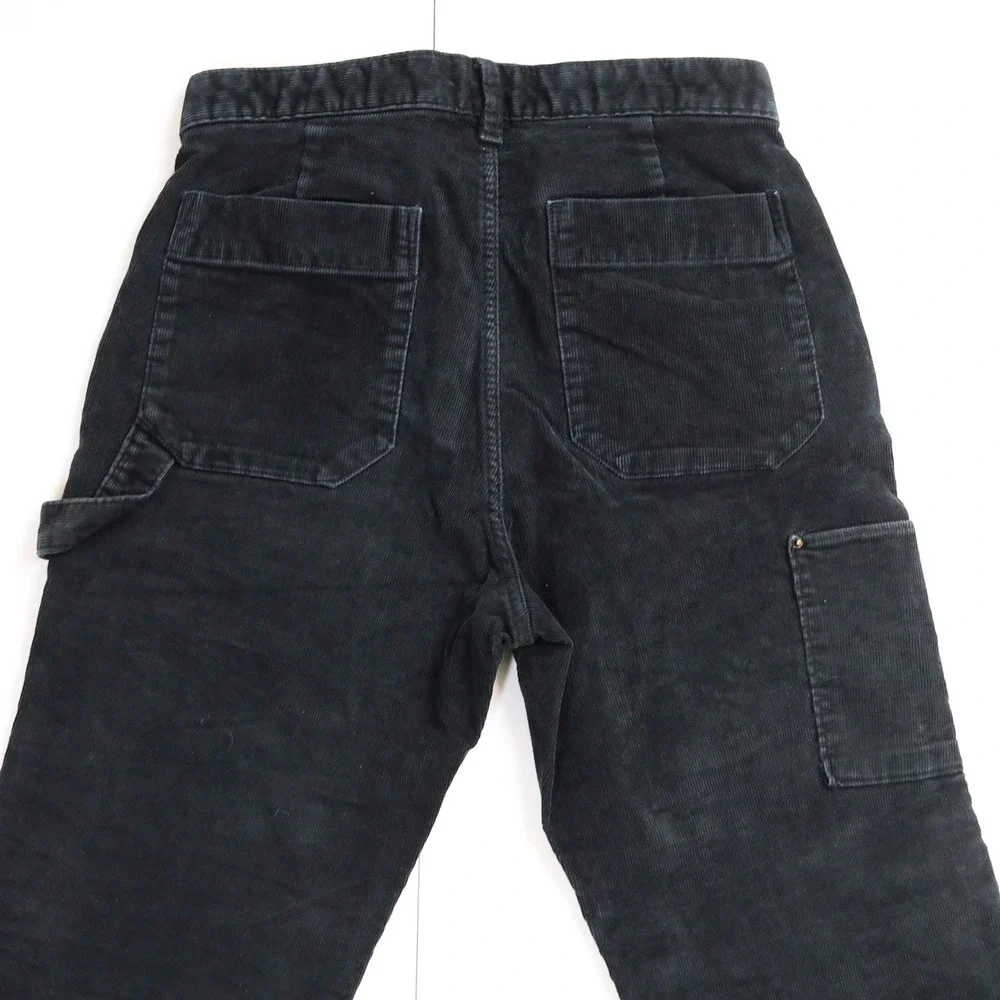 Gap Carpenter Pant Men 28x30 Black Corduroy Double Knee Utility Workwear Pants